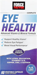 Force Factor Complete Eye Health, Clinical Strength Eye Vitamins with Lutein & Zeaxanthin to Support Vision, Eye Function, and Blue-Light Protection, Eye Health Supplements for Adults, 60 Capsules
