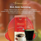 Teeccino Organic Mushroom Herbal Tea, Chaga Ashwagandha, Butterscotch Cream, Caffeine Free, 25 Tea Bags, 5.3 oz (150 g)