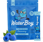 Waterboy Weekend Recovery | 3,200mg Electrolyte Powder Packets | Ginger + L-Theanine + Vitamins | No Sugar, All Natural, Gluten Free | 24 Drink Stick Mixes (Blue Raspberry)