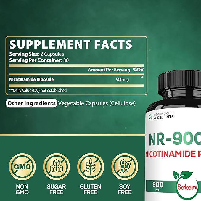 Satoomi NAD Supplement with Liposomal Nicotinamide Riboside - Cellular Energy & Repair, Vitality, Healthy Aging - 60 Capsules for 30 Days