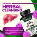 Built by Nature Milk Thistle Liver Detox Supplement with Silymarin Extract & Dandelion Root – Gentle Herbal Liver Cleanse for Men & Women - Liver Health Support - Non-GMO - 120 Veggie Capsules