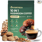 10 Kinds Mushroom Coffee with Probiotic(Lion's Mane, Cordyceps, Turkey Tail & Other), Ashwagandha Instant Coffee Mushroom Supplement for Better Energy, Gut Health 210g 7.41oz