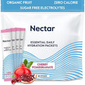Nectar Hydration Packets - Electrolytes Powder Packets - No Sugar or Calories - Organic Fruit Liquid Daily IV Electrolytes Powder for Dehydration Relief and Rehydration (Cherry Pom 18 Pack)