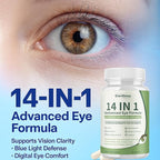 Evervision 14 in 1 Advanced Eye Formula, Neurobella Eye Vitamin and Mineral Supplement with Zinc, Lutein, Zeaxanthin & Bilberry Extract, 60 Capsules (1)