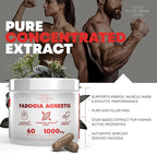 Testosterone Booster for Men with Fadogia Agrestis 1000mg Per Serving - Improve Natural Testosterone production, Increase Energy and Muscle Growth - Testosterone Supplement for Men (60 Capsules)