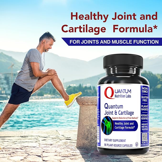 Quantum Joint & Cartilage Support Supplement - for Men & Women, Joint Mobility and Muscle Health, Cartilage Repair, Gluten Free, Plant-Sourced, Non-GMO - 90 Capsules