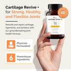 UpWellness Cartilage Revive + Joint Support Supplement for Men and Women - Powered by D-Glucosamine Sulfate, MSM, Vitamin D3, C and More - 3 Bottles