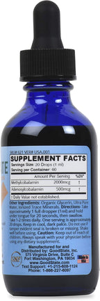 Good State Vitamin B12 Liquid Mineral Supplement | Vegan, Organic and Professional Grade B12 Vitamins Sublingual Liquid | Nano-Ionic for Optimal Absorption | 2 Fl oz Bottle