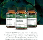 GAIA HERBS PRO Lion's Mane Mushroom - Supports Brain & Neurological Health* - Organic Mushrooms - 2,500mg Per Serving - Gluten-Free - 60 Capsules (30 Servings)