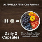 ACAPPELLA Grape Seed Extract Capsules with Omega 3 Capsules Bilberry Lutein Zeaxanthin Lycopene Resveratrol Supplement - 120 Count