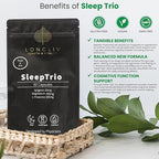 Sleep Trio - Made in USA Magnesium Apigenin L-Theanine Capsules – Premium 3-in-1 Cocktail for Sleep Management - Sleep Cocktail – Without Melatonin - 60 Capsules