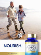 Carlyle Omega 3 Fish Oil 1400 mg | Triple Strength | 60 Softgels | High Potency with EPA & DHA | Non-GMO, Gluten Free Supplement