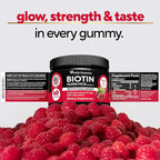 VitaUp Biotin Gummies 10000mcg for Women and Men - Extra Strength Hair, Skin and Nails Gummies with Collagen - Natural Biotin Gummy Supplement for Hair, Skin, Nails Support - 60 ct