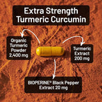 NatureWise Turmeric Curcumin with Black Pepper 2600mg - Ultra Absorption Turmeric Curcumin Supplement + BioPerine - Naturally-Sourced, Vegan, Non-GMO, USA Manufactured - 120 Capsules[30-Day Supply]
