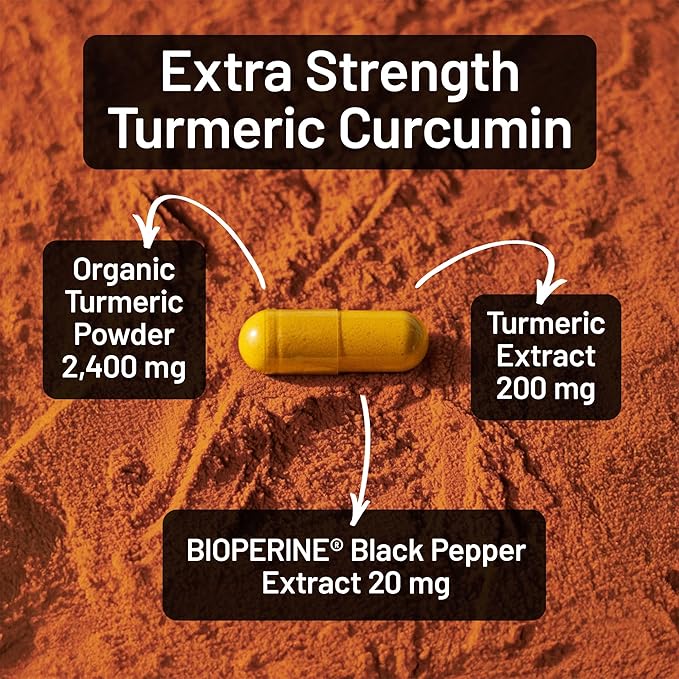 NatureWise Turmeric Curcumin with Black Pepper 2600mg - Ultra Absorption Turmeric Curcumin Supplement + BioPerine - Naturally-Sourced, Vegan, Non-GMO, USA Manufactured - 120 Capsules[30-Day Supply]