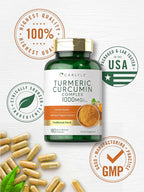 Carlyle Turmeric Curcumin with Black Pepper | 180 Capsules | Turmeric Complex Supplement | Non-GMO, Gluten Free
