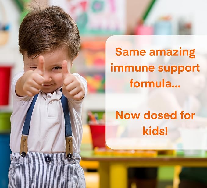 A Dose of Immunity Kids Immune Support Gummies Quercetin for Kids with Vitamin C, Zinc, Vitamin D, 100mg Quercetin Bromelain, Echinacea, Lung, Immune Defense, Immunity Booster 120 Count