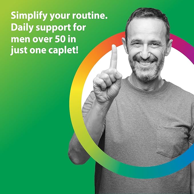 Rainbow Light Multivitamin for Men 50+, Vitamin C, D & Zinc, Probiotics, Men's One 50+ Multivitamin Provides High Potency Immune Support, Non-GMO, Vegetarian, 150 Tablets
