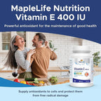 MapleLife Vitamin E 400IU - Natural - 100 softgels