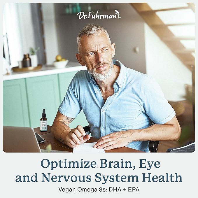 Dr. Fuhrman Vegan Omega 3 | Vegan DHA+EPA Purity Liquid Supplement | Made from Lab-Grown Algae | Our Omega 3 Supplement is Refrigerated in Warehouse Until Shipped | Citrus Flavor 60 Servings