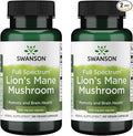 Swanson Lion's Mane Mushroom Brain Health Supplement for Professionals Seeking Mental Focus, Memory, and Clarity Support - 500 mg (60 Vegan Capsules, 4 Bottles, 4 Pack)
