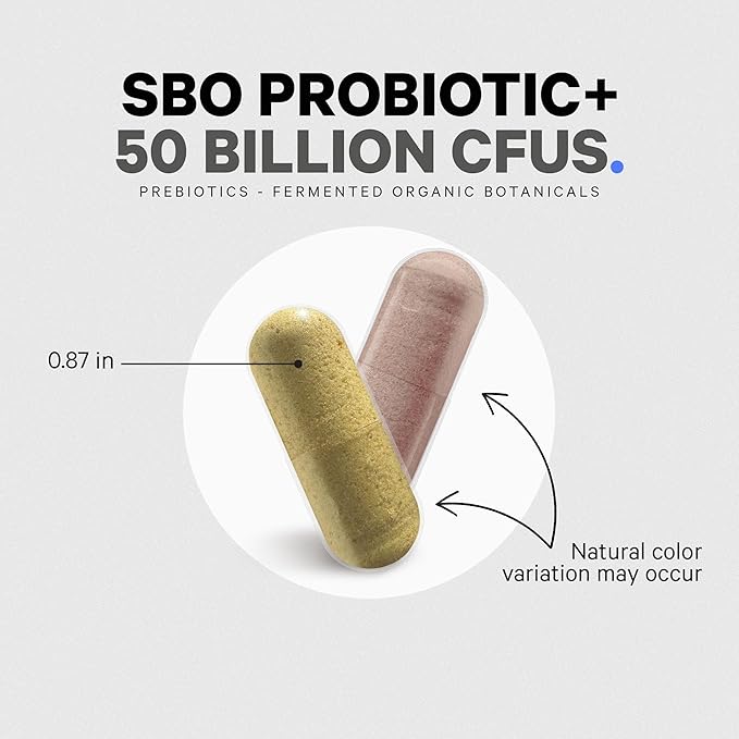 Codeage SBO Probiotics, 50 Billion CFUs Per Serving, Multi Strain Soil Based Organisms Blend and Organic Fermented Botanical Blend, Shelf-Stable - 2 Pack