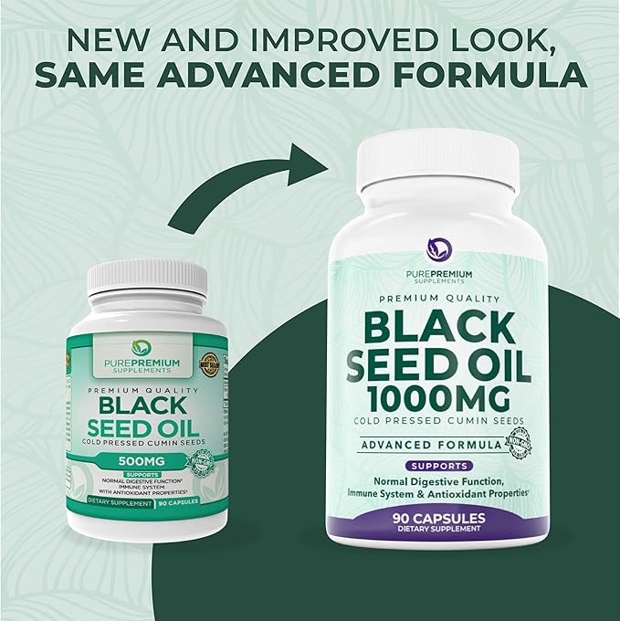 Black Seed Oil 1000mg per Serving. Non-GMO & Vegetarian Black Seed Oil Capsules 45 Day Serving. Organic Cold Pressed Black Cumin Seed. Nigella Sativa Seeds. USA Made Supplement for Men & Women