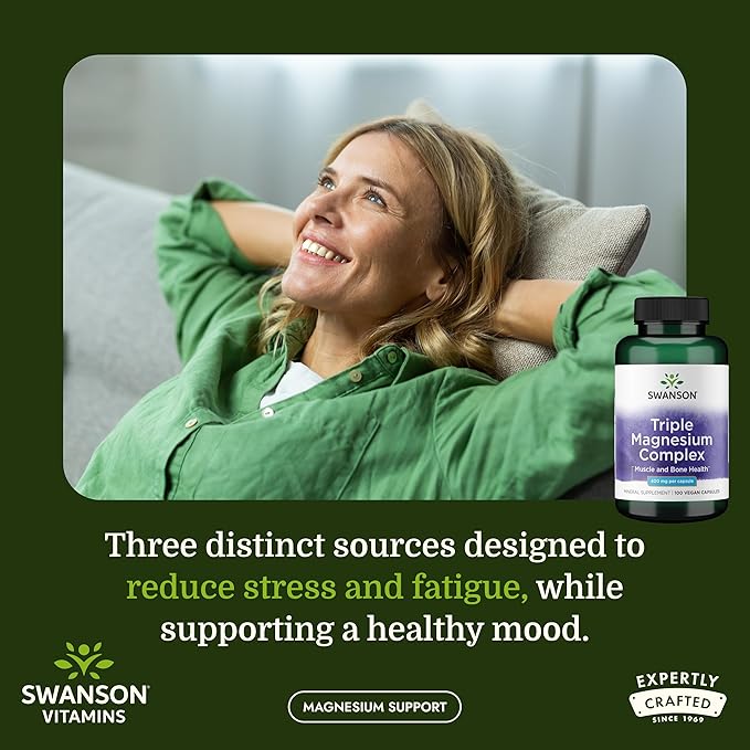 Swanson Triple Magnesium Complex - 100 Capsules, 400mg Each