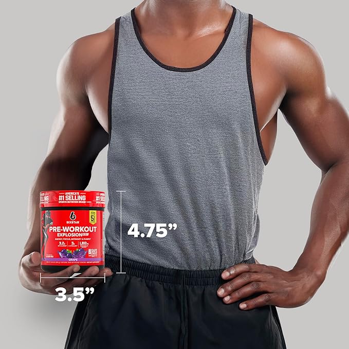 Six Star Pre-Workout Explosion, Grape (30 Servings) - Preworkout Energy Powder Supplement for Men & Women - Workout Drink Mix with L-Tyrosine & Beta Alanine - Sports Nutrition Products