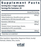 Vital Nutrients BCQ - Vegan Boswellia, Bromelain, Curcumin & Quercetin Supplement - Joint Support Supplement - Supports Sinus & Digestive Health - Gluten, Dairy, Soy Free - 60 Capsules
