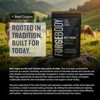 FORGEBODY® Beef Organ Complex Capsules [1 Month] - 100% Grass Fed Beef Organ Supplement with Blend of Liver, Heart, Bone Marrow, Pancreas & Testicles - Supports Body Health & Brain Function (Non-GMO)