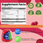 Magnesium Glycinate Gummies, Sugar Free Magnesium Supplement w/Ashwagandha, Zinc, Vegan Magnesium Glycinate Supplement for Adults - 60 Cherry Gummies