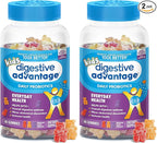 Digestive Advantage Daily Probiotic Gummy for Kids, Multi, Natural Fruit Flavours, 80.0 Count (Pack of 2)