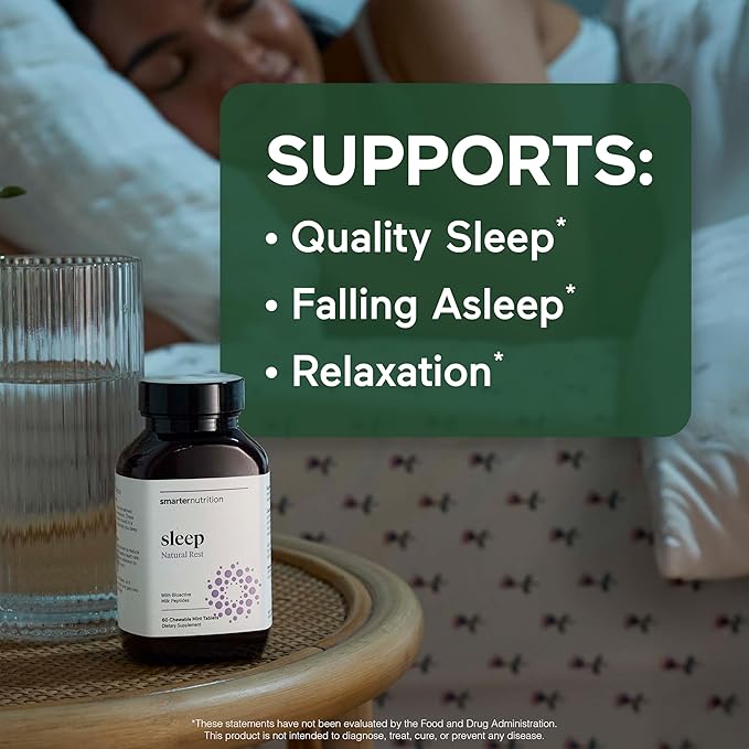 SMARTERNUTRITION Smarter Sleep Melatonin Dissolvable Tablets 4.5mg + Natural Clinically Proven Lactium® for Sleep & Stress Support - Mint Flavor Melatonin Tablets - Non-GMO-180 Count[90-Day Supply]