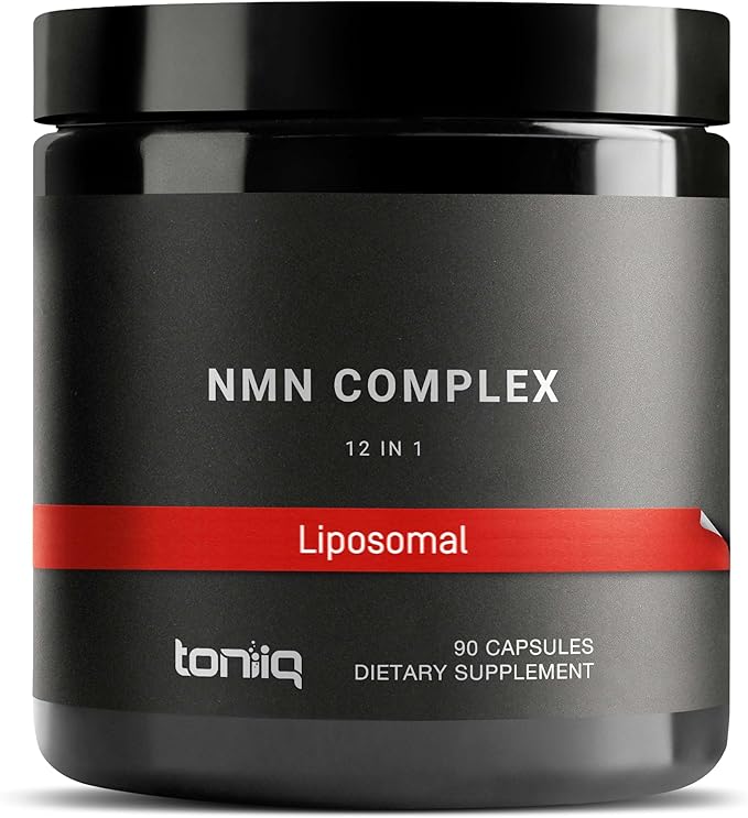Toniiq NMN 12-in-1 Complex – 5 Liposomal Ingredients NMN, NAD+, CoQ10, Spermidine & Apigenin for Enhanced Absorption – Plus Resveratrol, Fisetin, Berberine & More – 90 Vegetarian Capsules