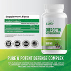 Leaping Lynx Quercetin with Bromelain – 800mg Quercetin + 165mg Bromelain | 120 Capsules (60-Day Supply) | Immune, Respiratory, and Seasonal Allergy Support | Antioxidant & Recovery Complex | Non-GMO