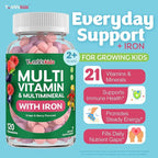 YUM-V'S Kids Multivitamin with Iron - Kids Chewable Multivitamin - Vitamins + Iron Supplement - Toddler Vitamins for 2 Year Old+, Kosher, Halal, Gluten Free 120 (Pack of 2