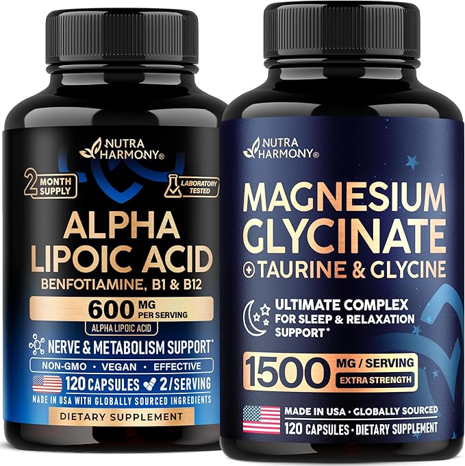 NUTRAHARMONY Alpha Lipoic Acid & Magnesium Glycinate with Glycine Capsules