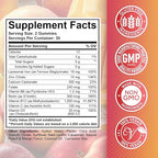 Iron Supplement Gummies for Adults & Kids - with Calcium, Zinc, Folate & Multivitamin - Blood Builder & Energy Support & Immune Health for Iron Deficiency, Anemia, Vegan -Peach & Mango Flavor 60 Count