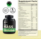 Optimum Nutrition Serious Mass, Weight Gainer Protein Powder, Mass Gainer, Vitamin C and Zinc for Immune Support, Creatine, Vanilla, 6 Pound (Packaging May Vary)