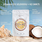 Micro Ingredients KSM-66 Ashwagandha Gummies & Vitamin D3 10,000IU + K2 Softgel | Bundle | Sugar-Free Mango Passion Fruit | Highly Bioavailable Root Extract | D & K Sunshine Vitamins + Coconut Oil