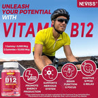 Methyl B12 Gummies 5000 mcg 10000 mcg w/L-Methylfolate, B6, D3 Vitamin C, Lion's Mane Mushroom, L-Theanine, CoQ10, Extra Strength Vitamin B12 Gummies Supplement - Energy, Focus, Brain & Immunity 1Pack