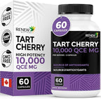 Renew Actives Tart Cherry Extra 500mg per 2 Capsules – High-Potency Antioxidant for Free Radical Protection & Wellness – 60 Easy-to-Swallow Capsules – Made in Canada