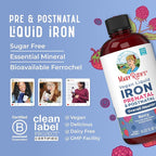 MaryRuth’s Prenatal Postnatal Iron Liquid | Iron Supplement for Prenatal & Postnatal | with Ferrochel | Red Blood Cell Production | Sugar Free | Vegan | Non-GMO | Gluten Free | 15.22 Fl Oz
