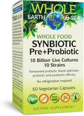 Natural Factors Whole Food Synbiotic Pre+Probiotic 10 Billion - Organic Gut & Digestive Health Supplement - Non-GMO, Gluten-Free & Dairy-Free - 60 Vegetarian Capsules (60 Servings)