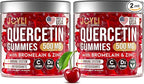 2 Pack - JOYLI Quercetin Gummies with Bromelain, Zinc, Vitamin C & D3 – Sugar-Free Quercetin Supplement for Immune Support & Seasonal Wellness – 500mg Quercetin for Kids & Adults – 60 Gummies per Pack
