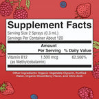 MARYRUTH'S Organic Methyl B12 Spray | 1,500 mcg B12 Per Serving | Methylcobalamin | Energy Metabolism | Cognitive Function | Neuro Health | Vegan | Gluten Free | Sugar Free | 1 Fl Oz