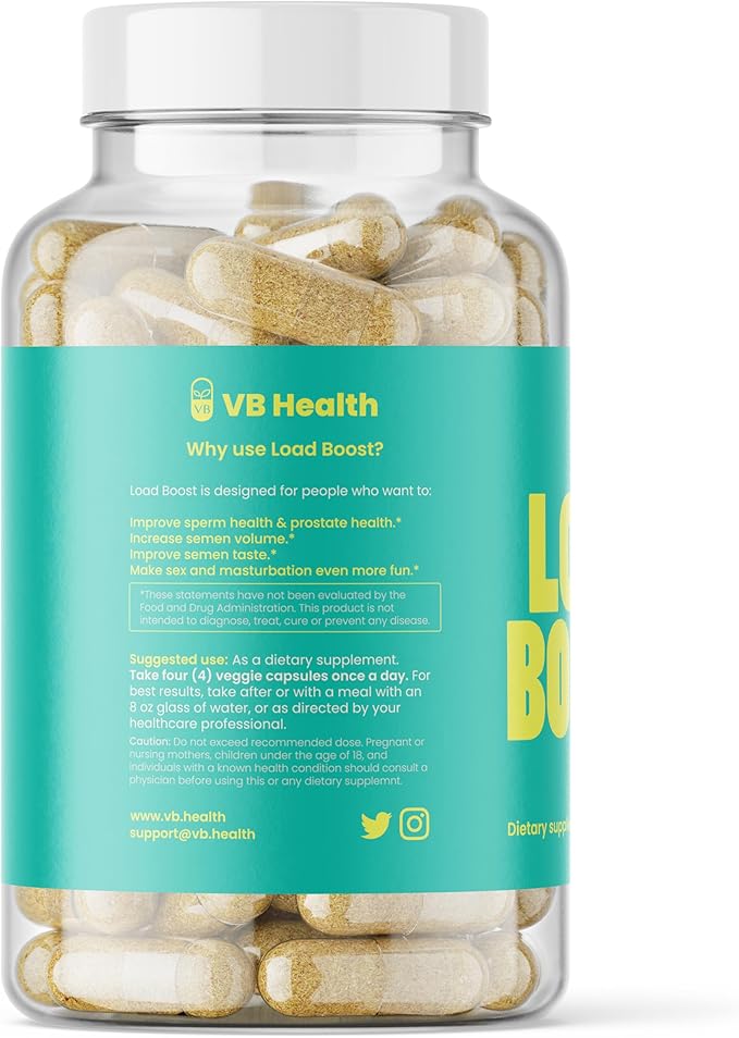 Load Boost - Semen Volume, Sperm Health, & Men's Fertility - 120 Capsules (1 Month Supply)