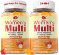Womens Multivitamin Gummy with Omega 3（DHA/EPA), Vitamin D3 K2, Calcium, Inositol, Daily Womens Vitamin A C E B Complex, L-MethylFolate, Methyl B12,Sugar Free Methylated Multivitamins Minerals, 120Cts