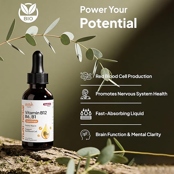 Vitamin B12 Liquid Drops 5000mcg, Liquid B12 Sublingual Drops & B12 Methylcobalamin for Women & Men Vitamin B Complex Energy Boost, Focus & Mood, Brain Health Support, 30ml x 2 Pack